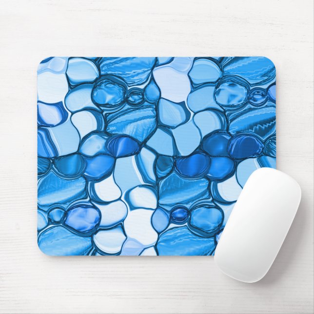 Mousepad Pedras redondas em tons de azul real (Com mouse)