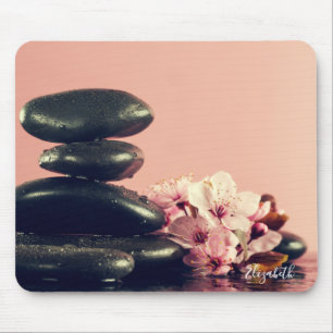 Mousepad Pedras Zen Pretas Flores