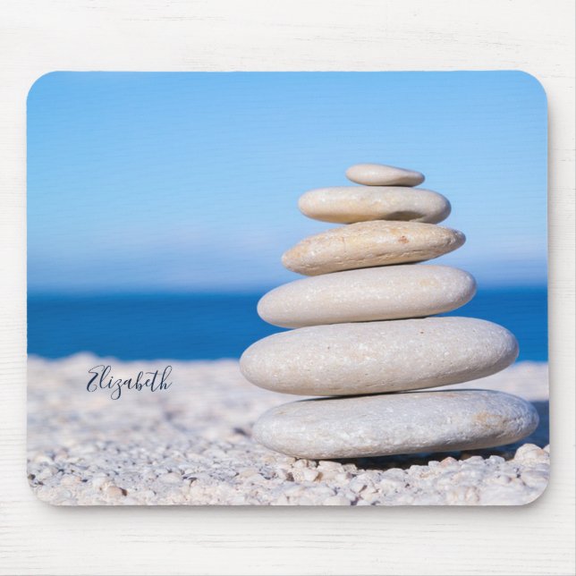 Mousepad Pedras Zen Terapeuta, Praia (Frente)