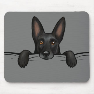 Mousepad Peeking de Cachorro Negro German shepherd