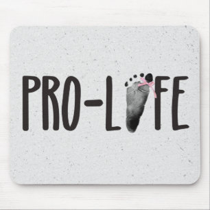 Mousepad Pegada de Bebê Pró-Vida em Terrazzo