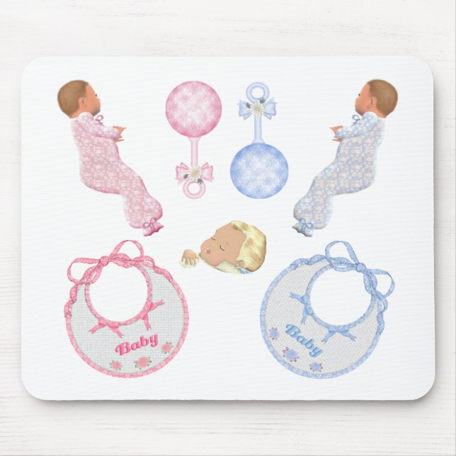 Mousepad Pegadas adoráveis bonitos do berçário da ucha do (Frente)