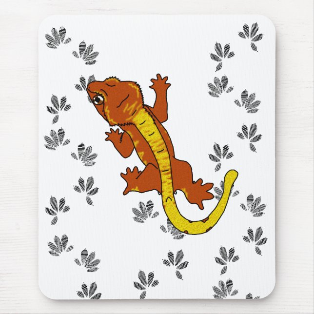 Mousepad Pegadas alaranjadas de Crestie (mousepad) (Frente)
