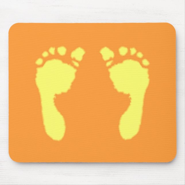 Mousepad Pegadas de Bebê (Amarelo) (Frente)