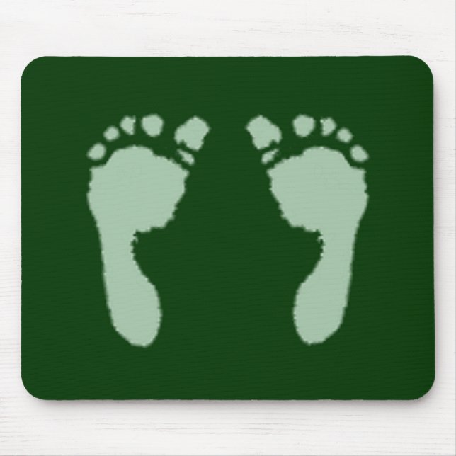 Mousepad Pegadas de Bebê (Verde) (Frente)