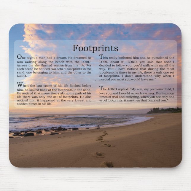 Mousepad Pegadas no Poema da Areia (Frente)