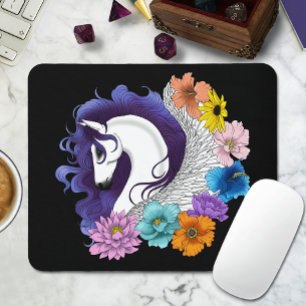 Mousepad Pégasus Floral Preto