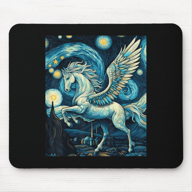 Mousepad Pegasus Sob O Gráfico De Arte Da Noite Estrelada (Frente)