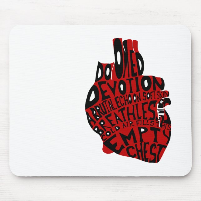 Mousepad peito vazio: coração anatômico (Frente)