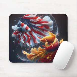 Mousepad Peixe Betta Chinês vs Americano