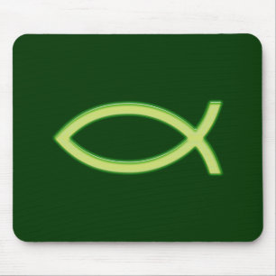 Mousepad Peixe Cristão Verde