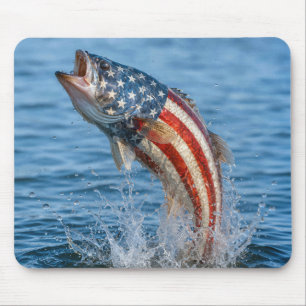 Mousepad Peixe da Bandeira Americana Patriota