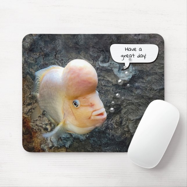Mousepad Peixe De Chifre Com Bolha De Voz (Com mouse)