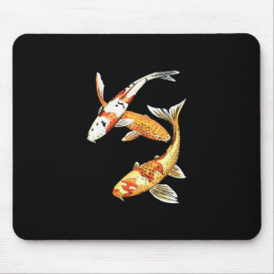 Mousepad Peixe dourado de Koi do japonês no preto