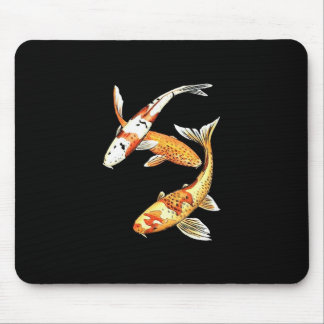 Mousepad Peixe dourado de Koi do japonês no preto
