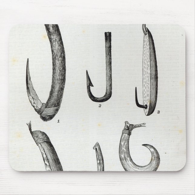 Mousepad Peixe-ganchos de pré-histórico e de Uncivilised (Frente)