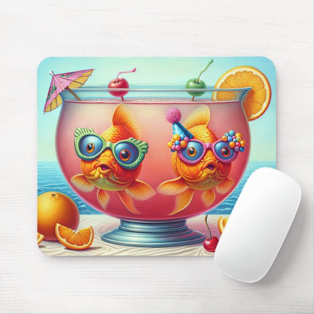 Mousepad Peixe Goldfish No Punch Bowl Do Partido (Com mouse)