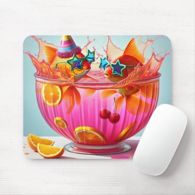 Mousepad Peixe Goldfish No Punch Bowl Do Partido (Com mouse)