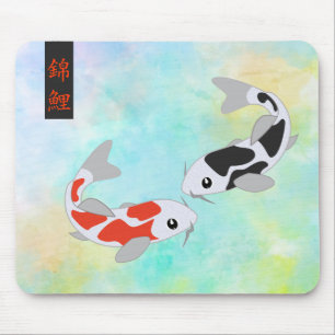 Mousepad Peixe-Koi Vermelho e Preto