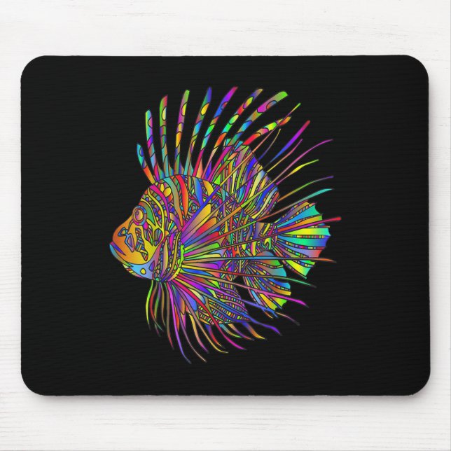 Mousepad Peixe-Leão Colorido Peixe Leão  (Frente)