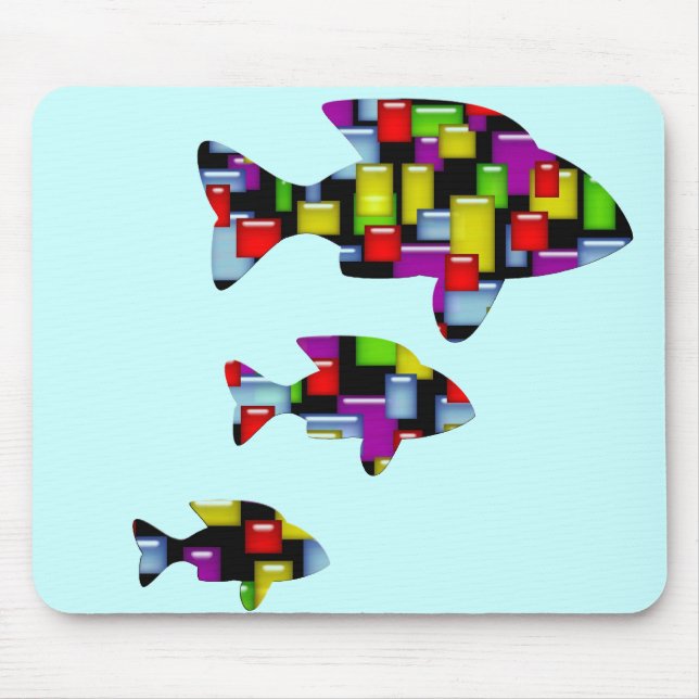 Mousepad peixe mosaico (Frente)