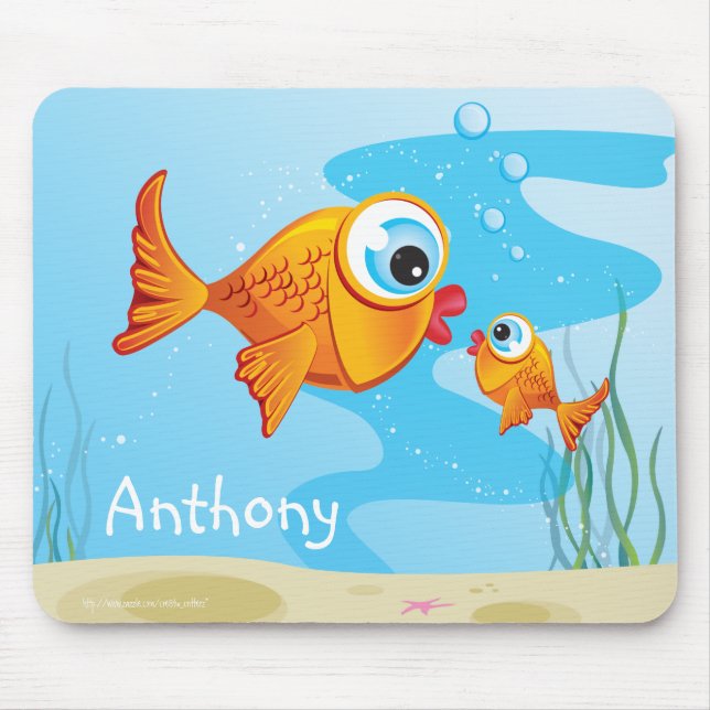 Mousepad Peixe - Oliva e picada: (Frente)