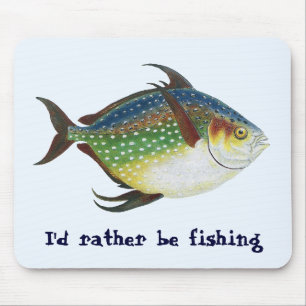 Mousepad Peixe Opah Tropical, Animal Aquático Marinho Vinta