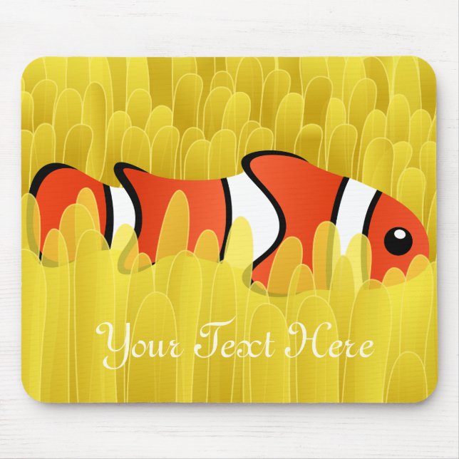 Mousepad Peixe-palha giro e belo anêmono-amarelo (Frente)