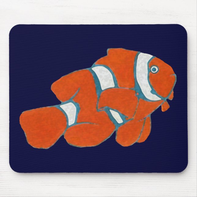 Mousepad peixe-palhaço tropical de água salgada (Frente)