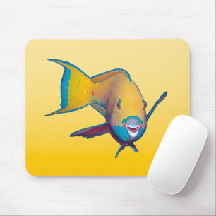Mousepad Peixe-papagaio - Design Abstrato - Recortado da fo
