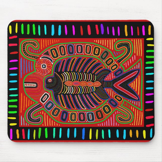 Mousepad Peixe Voador Mola Índio Cuna (Frente)