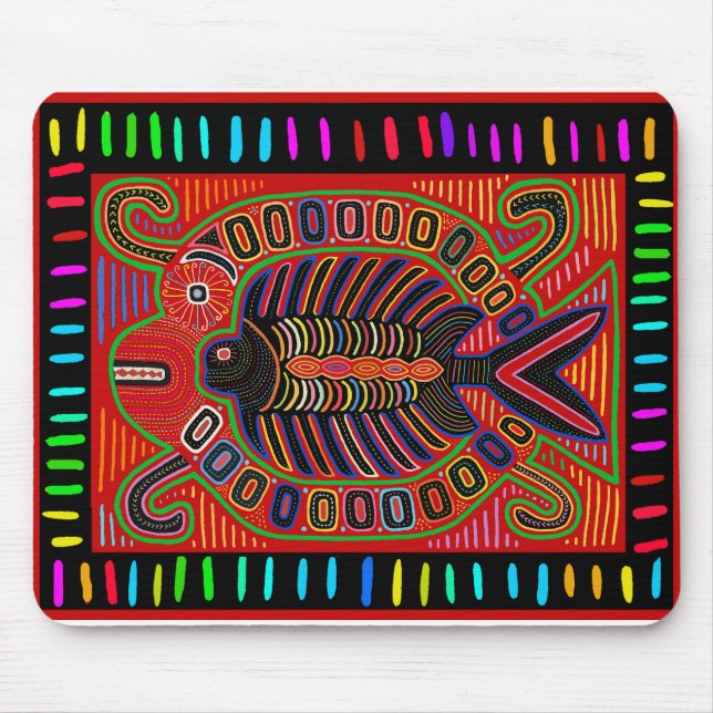 Mousepad Peixe Voador Mola Índio Cuna (Frente)