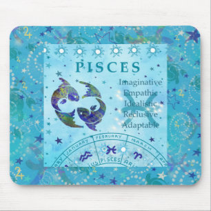 Mousepad peixes Astrologia de Vintage
