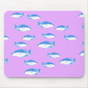 Mousepad Peixes azuis em lilás