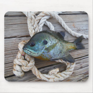 Mousepad Peixes-Bluegill nas docas e cordas