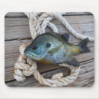 Mousepad Peixes-Bluegill nas docas e cordas