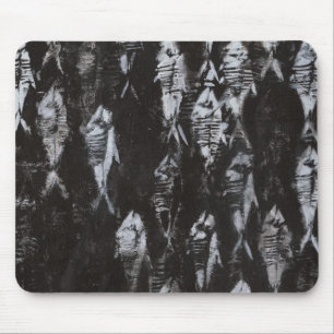 Mousepad Peixes Brancos Fósseis em Fundo Preto