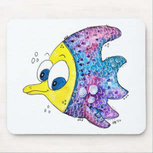 Mousepad Peixes Coloridos Esbranquiçados