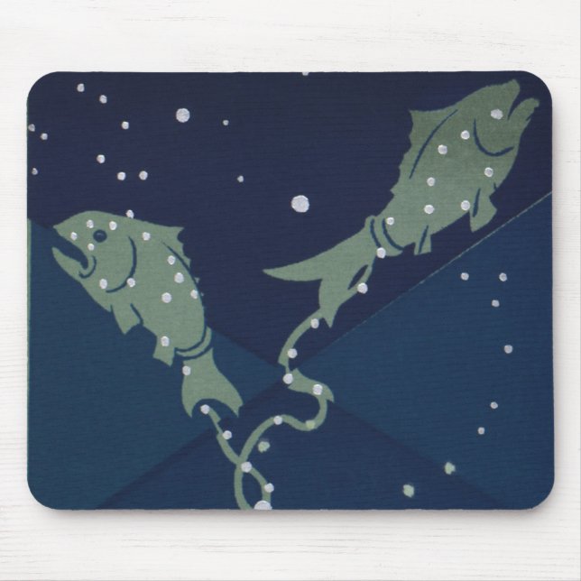 Mousepad Peixes Constelação de Peixes Vintage Astrologia Zo (Frente)
