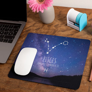 Mousepad Peixes Constelação Zodiac Personalizada