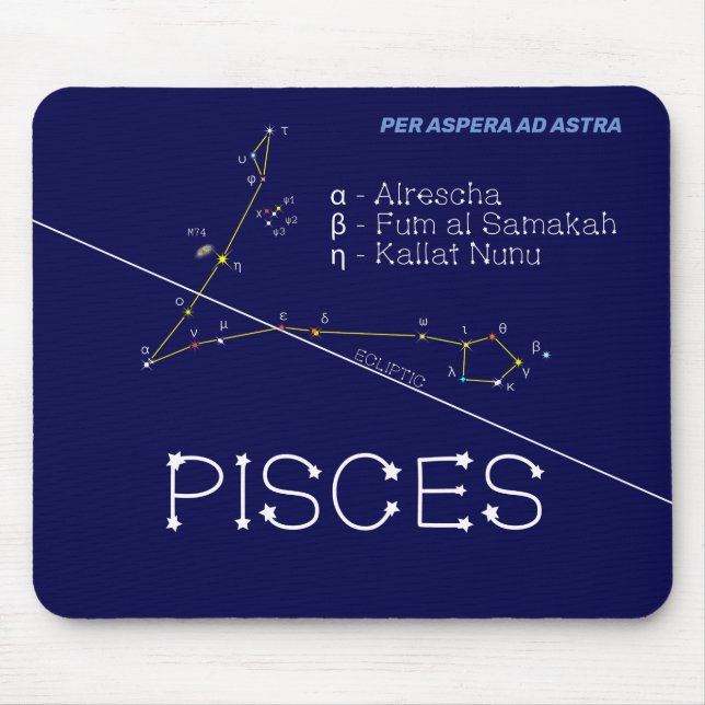 Mousepad Peixes de constelação Zodiac (Frente)