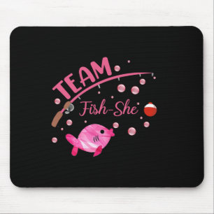 Mousepad Peixes De Equipe Ela Camisa Sexo De Pesca Festa De