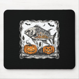 Mousepad Peixes do Halloween Esqueleto Engraçado Peixe Louc