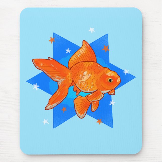 Mousepad Peixes Dourados com Estrelas (Frente)