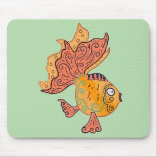Mousepad Peixes Dourados da Arte Popular Caprichosa Fanta