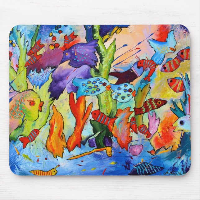 Mousepad Peixes em nosso tapete do rato do jardim (Frente)