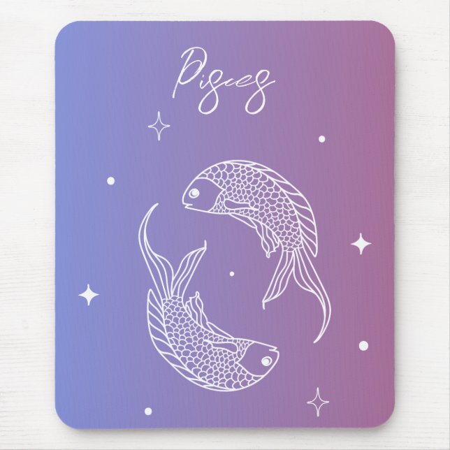 Mousepad Peixes gradiente de sinal de estrela do horóscopo  (Frente)