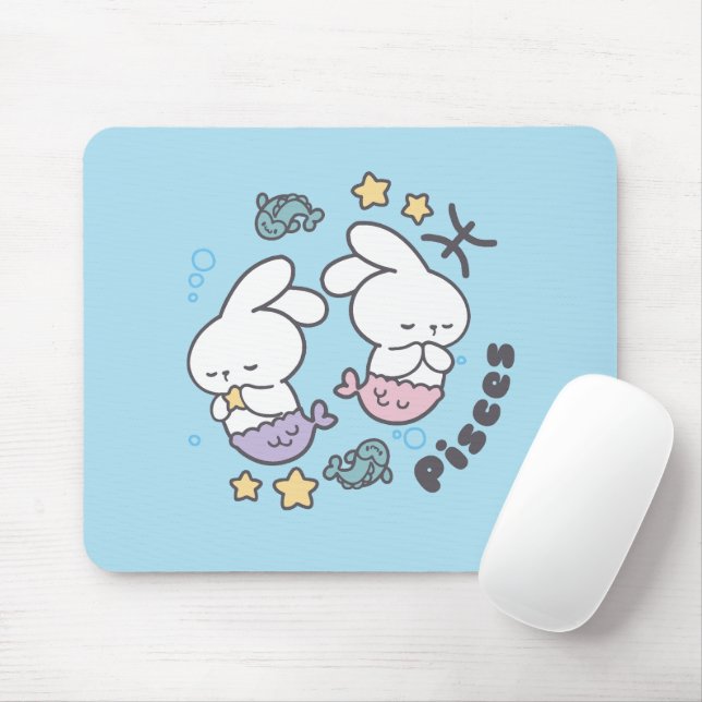 Mousepad Peixes Harmonia: Bunny Mermaid Duo (Com mouse)