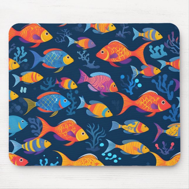 Mousepad Peixes tropicais coloridos (Frente)