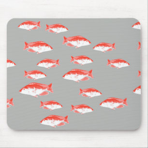 Mousepad Peixes vermelhos e cinzas